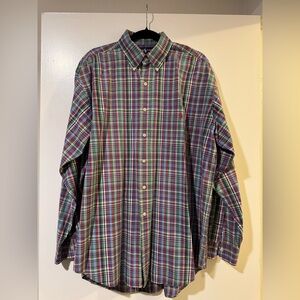 Vintage Ralph Lauren Polo Multicolor Plaid collard button down size large